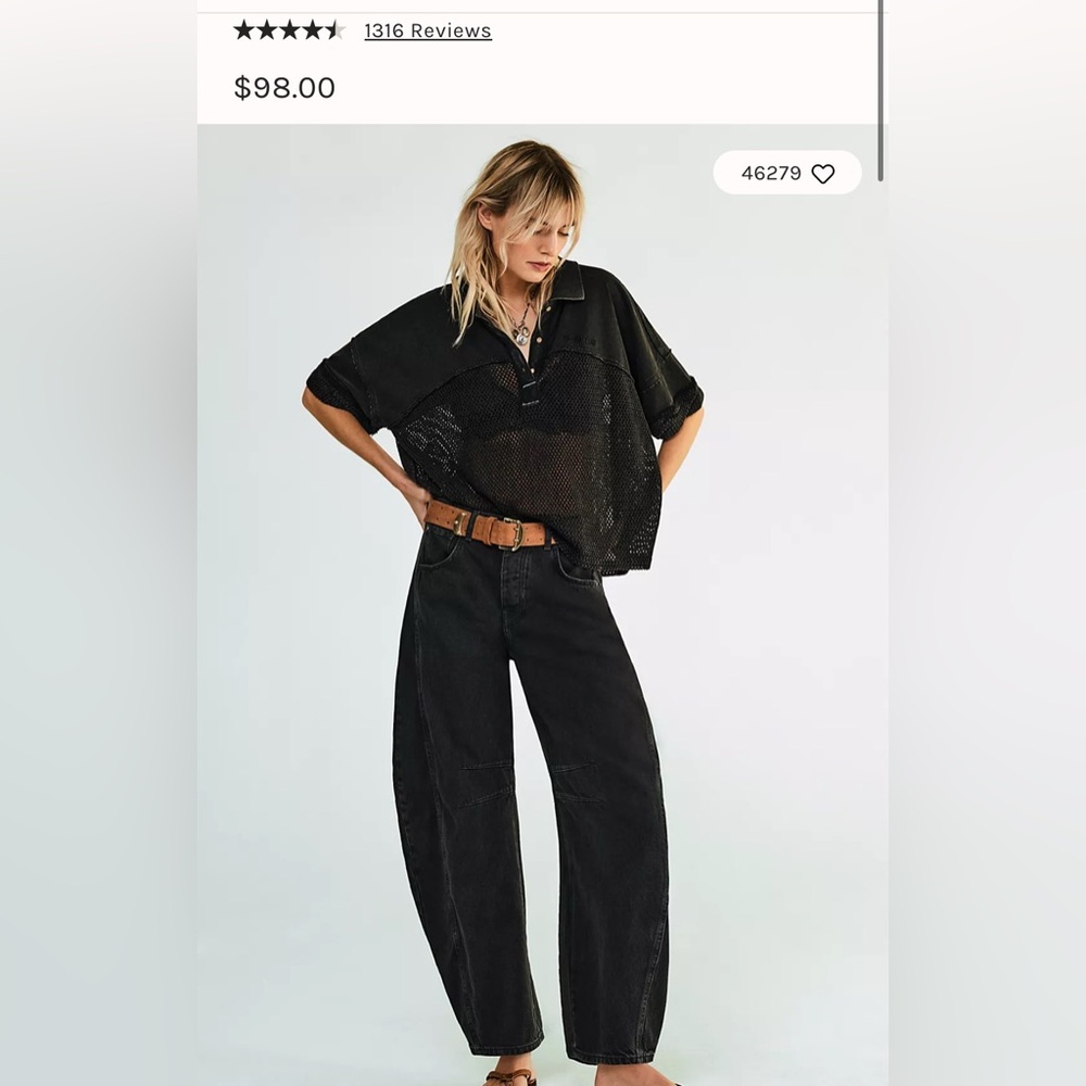 Barrel Jeans - Free People We The Free (Color Soundwave | Size 29)